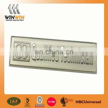 2013embossed nameplate for staff number/custom metal plates brand logos