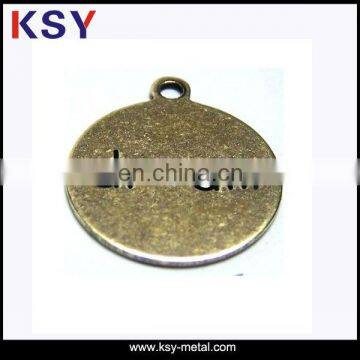 antique brass round metal jewelry tags