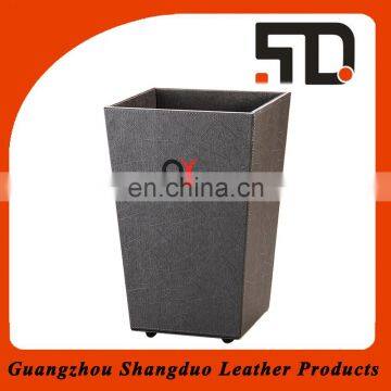 China Supplier Top Handmade Custom Wholesale Faux Leather Waste Bin