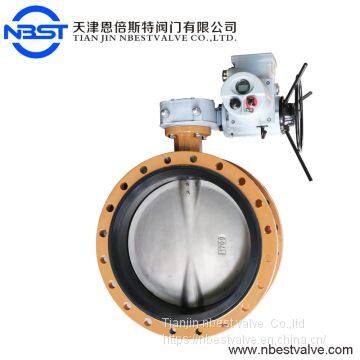 DN50-DN1200 D941X-10C Carbon Steel/ Ductile Iron Electric Flange Butterfly Valve