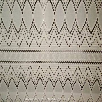 White Cotton Swiss Lace Fabric Embroidery photo-2