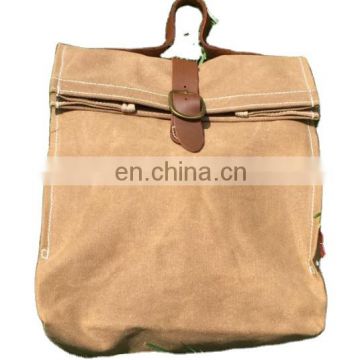 eco friendly and reusable Waxed canvas lunch bag, Insulated Waxed bag with Adjustable Shoulder Strap