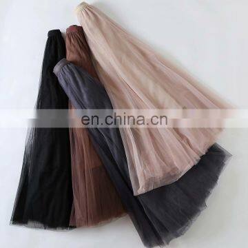Hot Sales Autumn Women Retro Style Solid Color Skirts Ladies Big Hem Pleated Long Skirts Women's Skirts photo-2