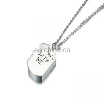 ALWAYS WITH ME stainless steel pet urn necklace cremation jewelry for boys girls