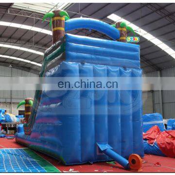 Blue Palm Tree Inflatable Water Slide