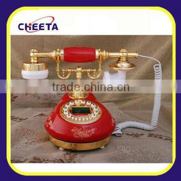 ceramic fixed telephone old red