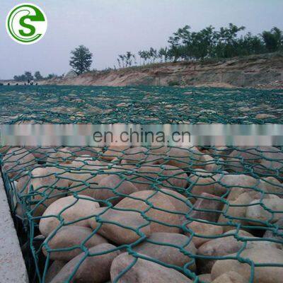 Anti rush strong maccaferri gabion mesh PVC coated hexoganal wire dam stone gabion