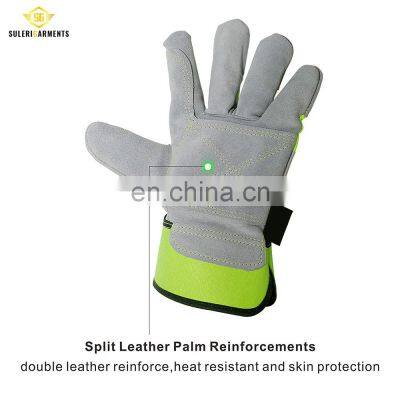 Cheap Wholesale Safety Work Gloves Manufacturers Select Shoulder Leather Palm Working Glove photo-3