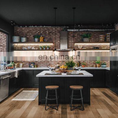 Modern Custom Kitchen Cabinetry Matte Black Kitchen Cabinets With Island
