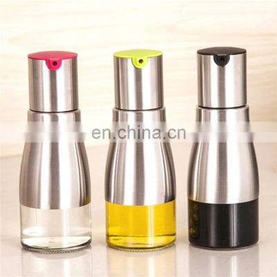 New Elemental Kitchen Stainless Steel Glass Oil And Vinegar Bottle