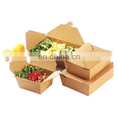 New design kraft food packaging disposable lunch box paper container