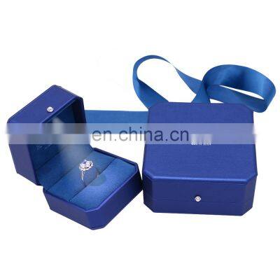 Royal Blue Fancy Pu Leather Packing Boxes velvet insert For Bangle Necklace Jewelry Gift Packaging Custom Logo Ring Box