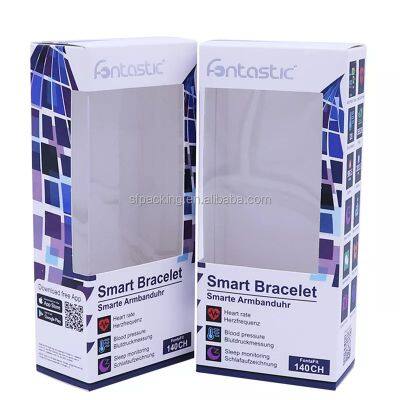 white cardboard paper box package with window