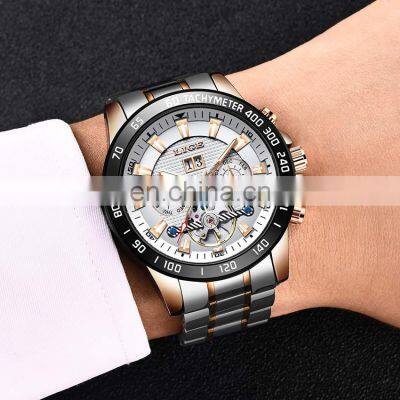 LIGE 10034 Mens Quartz Watch Automatic Mechanical Wristwatches Stainless Steel Watch Mens photo-5