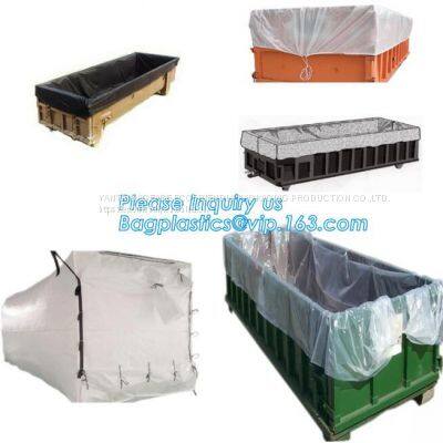 6Mil Drawstring White Waterproof Dumpster Container Liners, Recycled PE Dumpster Container Liners For Garbage Disposable photo-2