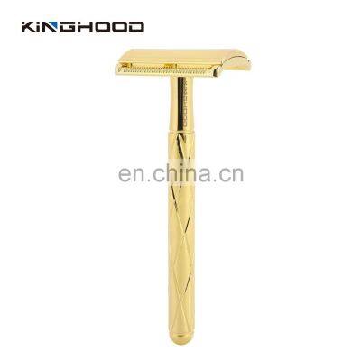 Gold Aluminum New Safety Double Edge Single Blades Cheap Barber Shaving Razor for Men and Women