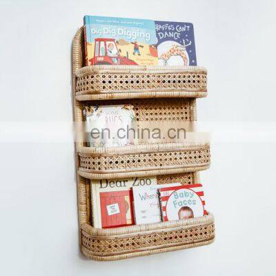 Hot Sale Rattan Shelves Book Shelf for Kitchen, Bathroom, Living Room Wicker Plant Hanging Wholesale Vietnam Supplier