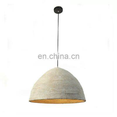 Hot Sale Pendant Large White Seagrass Lampshade With Plastic String Cheap Wholesale Vietnam Manufacturer