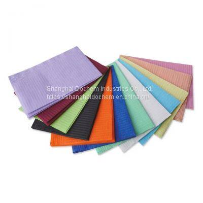 Medical Waterproof Patient Disposable 3ply Colorful Dental Bibs For Dentist