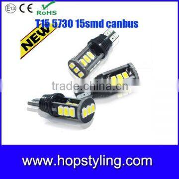 canbus error free white 12V SMD 5730 + led T15 W16W 12v led backup light,12v automotive led light