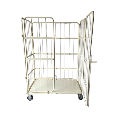 Steel Wire Folding Rolling Trolley Tool Cart for Warehouse Logistic Workshop