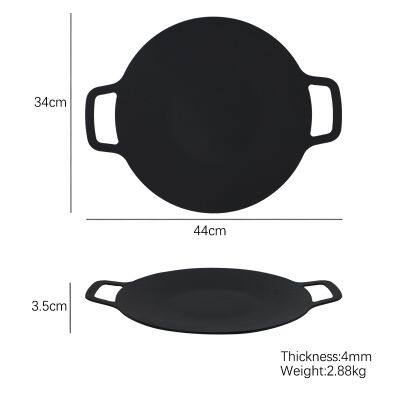 Non-stick Korean Meat Baking Carbon Steel BBQ Grill Plate photo-3