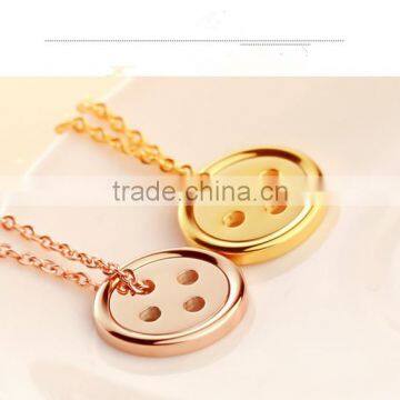 Latest Design Beads Necklace Rose Gold Button Lucky Necklace photo-4