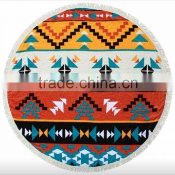 round beach towel with tassels