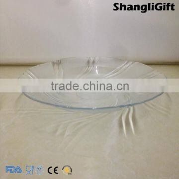 255g Carved Glass Dish Round Glassware For Fruit