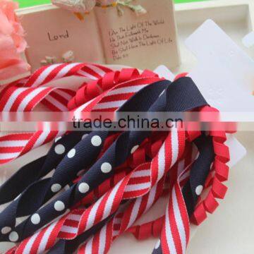 Factory OEM ODM July 4th Festival Children Girls UVOGUE Ribbon Curly Hair Bands Accessories photo-4
