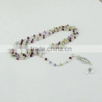 Love Victory !! Multi Stones 925 Sterling Silver Necklace, Silver Jewellery, 925 Silver Jewellery photo-5