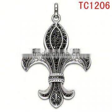 TC1206 new arrival product for 2013 lily flower wholesale alibaba pendant charm men's fashion charm