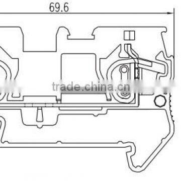 ST3-6 UK Din Rail Spring Terminal Block