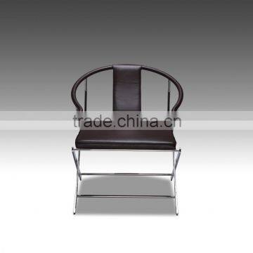 New design antique modern leather chair elegant stainless steel chair