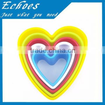 good quality 5pcs heart shape plastic cookie press