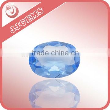 wholesale oval synthetic glass aquamarine gemstone