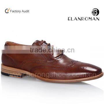 Top quality man formal shoe brogues shoes with soft leather sole