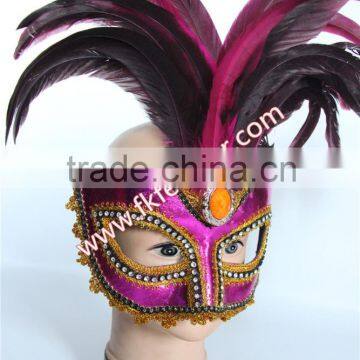 Rose Red Cock Feather Halloween Mask Party Supplies photo-6