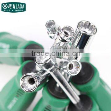 LAOA12 Angle Torx CR-V Mulction Socket Screwdriver Rubber Handle Screw Driver Tool Arbor Hardening Antislip Metal For Hex Screw photo-2