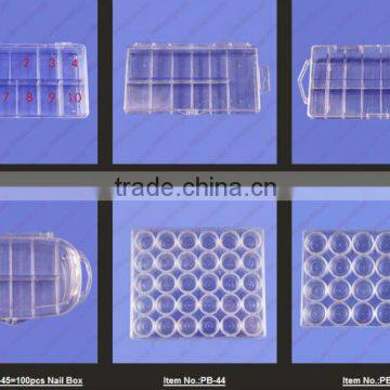 Compartments Plastic False Nail Tips Storage empty Box Natural clear for nail arti salon tool 500 PCS FALSE TIPS NA018