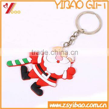 Hot Selling Santa Claus Soft PVC Key Chain, Christmas Keyring