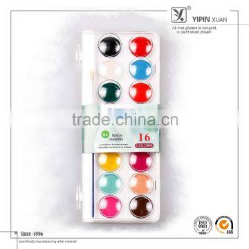 High Quality Washable 16 Colors Dry water color cake