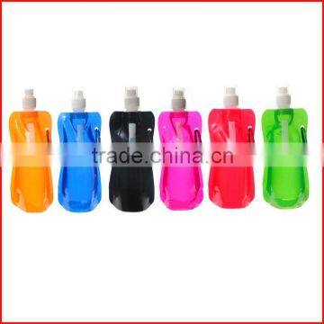 colorful 480ml portable foldable PE water bottle BPA free