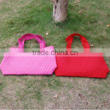 Wholesale Blanks Quilted Handbags Large Tote Bags Polyester Shopping Bags