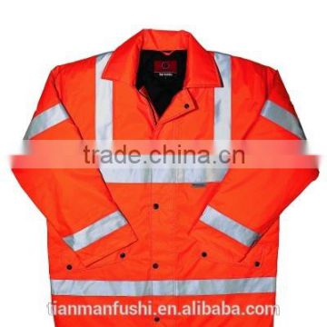 2015 Red Quality Construction High Visibility Jacket Workwear Hot Sale Customed Construction Reflective Safety Working Jacket