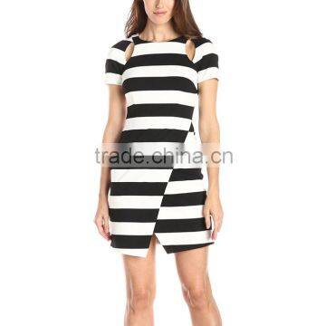 Body Slimming Clothes Wide Strap Fashion Black Girl in Evening Dresses Vintage 50s Stripping Black 100% White Rayon Dresses photo-2