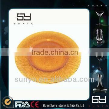 High Quality Handmade Amber Glass Plates Wholesale