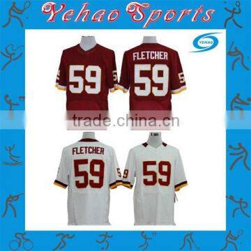 red/white plain american football jersey with number for sale