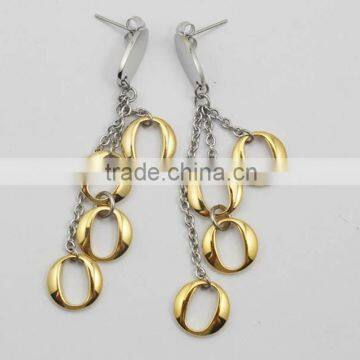 Wholesale Fashion Vintage Round Pendant Gold Earring Stainless Steel photo-2