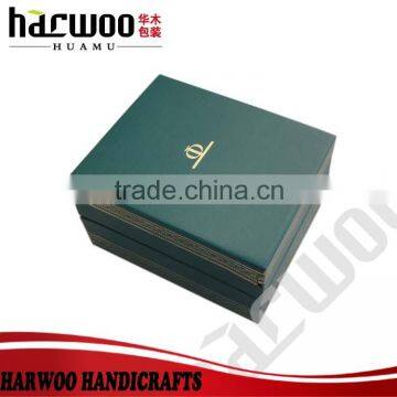 green color leather watch box,single leather watch packaging box,new design watch box with silk printing logo